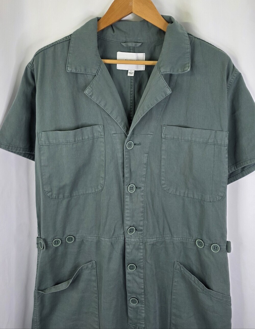 Pistola Grover Short Sleeve Field Jumpsuit Colonel Green 100% Cotton Size Large - Picture 3 of 16